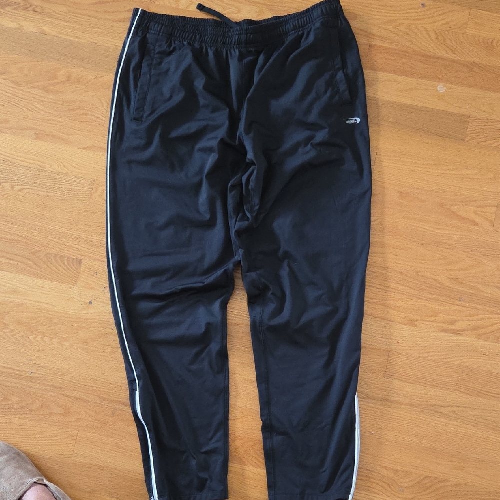 Men's Black Joggers with White Stripe